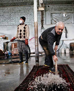 شستشوی سنتی قالی در قالیشویی درکه 