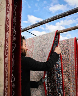 خشک کردن قالی در قالیشویی درکه 